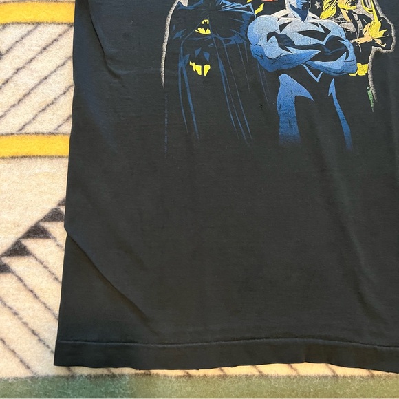Vintage Fruit of the Loom Justice League T Shirt Superman Batman Black US Comps. - Picture 2 of 16
